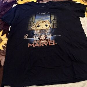 Funko Pop Tees Men Large Black Marvel Captain Marvel Graphic Short Sleeve Tee